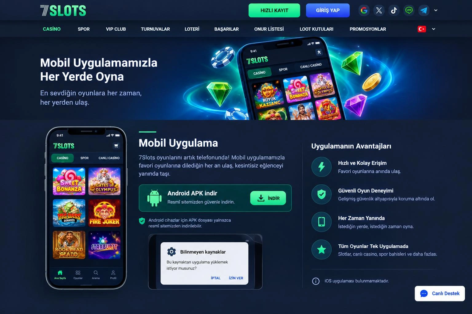 Android için 7slots indir adımları